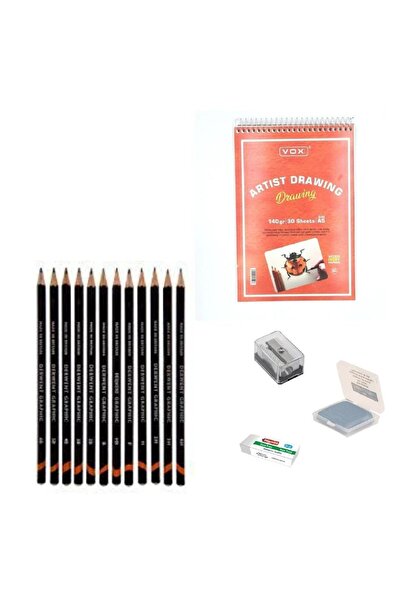 Derwent Sketch Starter Set 4 + Graduated Pen + A5 Notebook + Dispenser Set + ...
