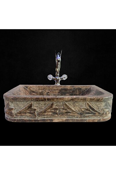 MYM Mermer Yapı Market Tasarım Noche Onyx Oymalı Özel Kesim Lavabo