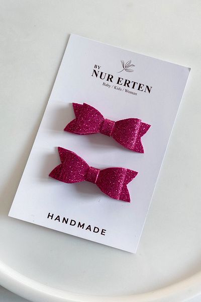 By Nur Erten Glittery Bow Glitter Sparkling Children's Buckle