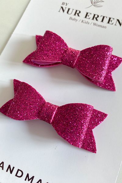 By Nur Erten Glittery Bow Glitter Sparkling Children's Buckle
