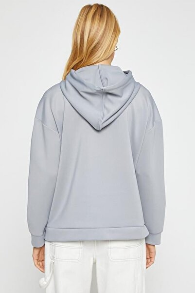 Koton Γυναικείο φούτερ καγκουρό Pocket Oversize με κουκούλα 3wak10068ek