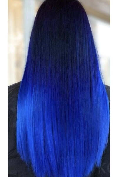 Makromehome Siyah Mavi Düz Uzun Yarım Ay Saç – 3 Parça Çıt Çıt 80cm. 270 Gr. ...