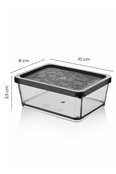 Vienev Multi Set of 6 Breakfast Treats Storage Container Small Size Black
