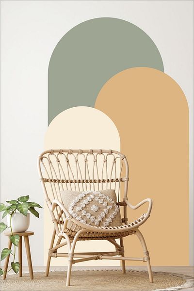 Grafikup Autocolant de perete Boho Oval Boho din 3 piese
