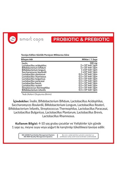 Smartcaps Probiyotik & Prebiyotik 30 Saşe