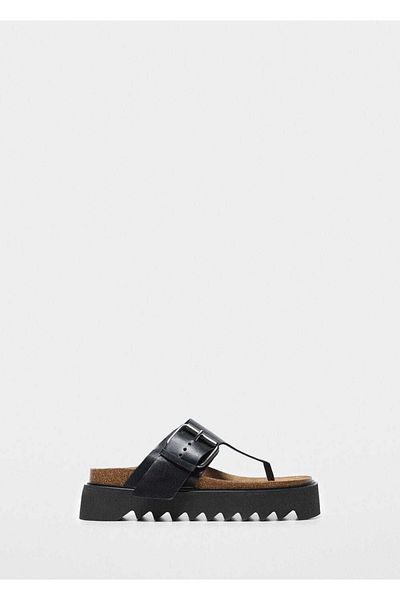 MANGO Woman Plateausandalen aus Leder