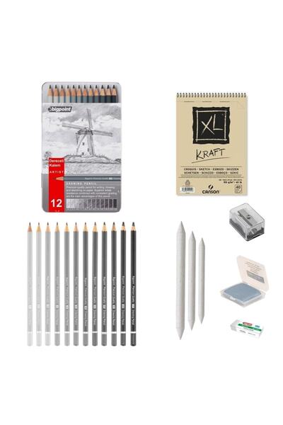 Bigpoint Sketch Starter Set 6 + Graduated Pen + A5 Notebook + Dispenser Set +...