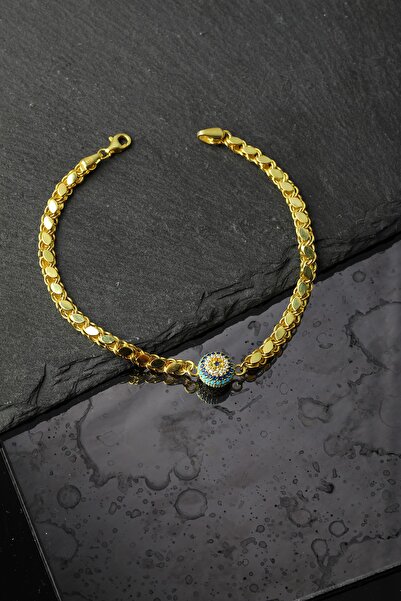 LINTERNA 925 Ayar Gümüş Nazar Boncuklu Pullu Bileklik