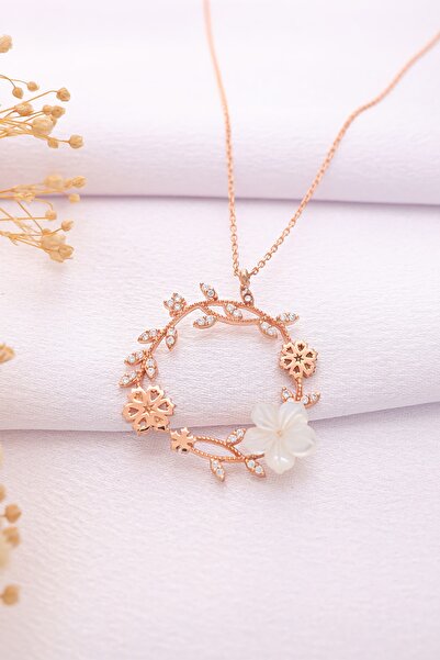 LINTERNA 925 Ayar Gümüş Manolya Çiçeği Sedef Kolye