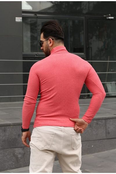FATELLA Men's Full Turtleneck Slim Fit Model Knitwear Turtleneck Sweater