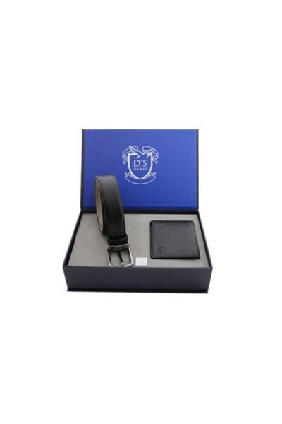 D'S Damat Belt Wallet Card Holder Set - Black - Ds0902