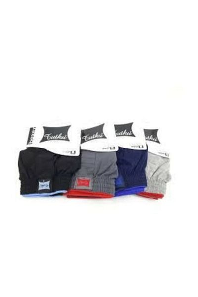 Tutku Men's Comfortable Cut Boxer Towel Waist Boxer Combed Cotton 6 Pieces