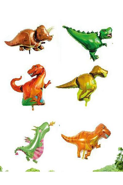 Parti dolabı Dinosaur Foil Balloon Set of 6