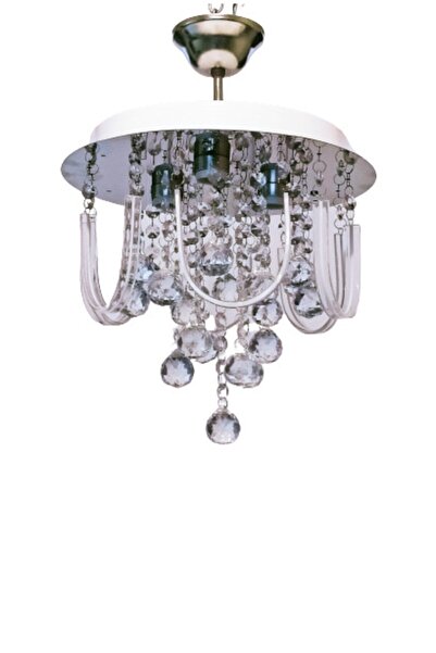 öalpa Win Kristal Taşlı U Camlı Salon Model Avize 3'lü