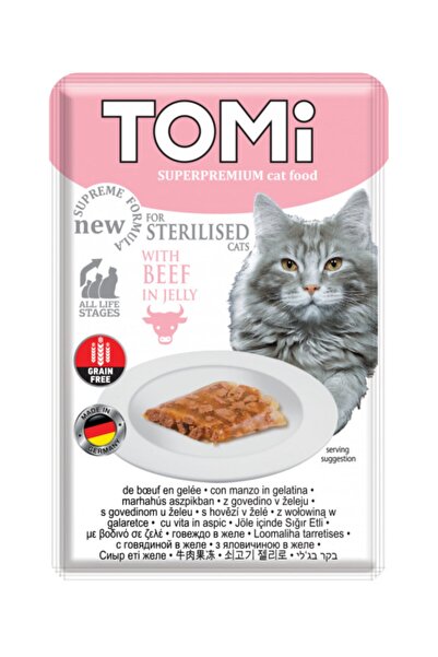 Tomi Sterilised Sığır Etli Kısır Pouch Kedi Konservesi 85 gr