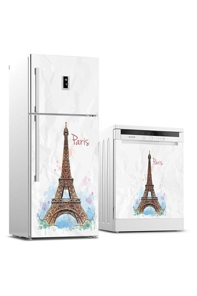 Tilki Dünyası Autocolant pentru set de frigider și mașină de spălat vase cu model Paris 0031