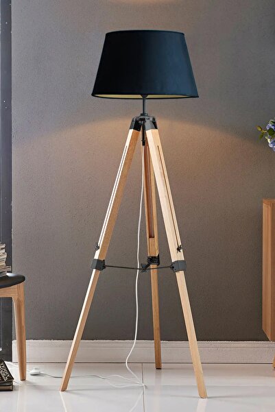 Binbirreyon Tripod Lambader Vintage American Style 140cm Siyah Başlıklı Jc002
