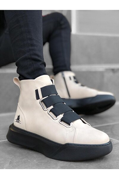 İwie Banded Men's High Sole Cream Sports Boots Ba0142
