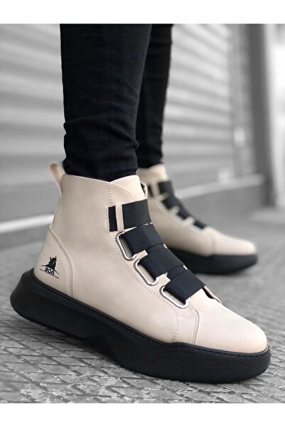 İwie Banded Men's High Sole Cream Sports Boots Ba0142