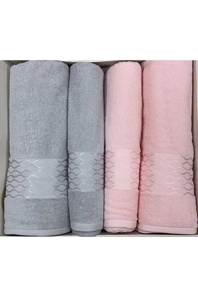 Özdilek Elissa Best Set 4 Piece Σετ Μπάνιου Γκρι Ροζ