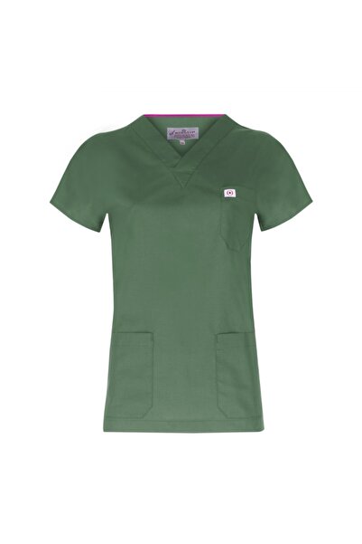 monotıp Cerrahi Forma | Yarasa Kol Takım | Unisex | Kara Yeşil