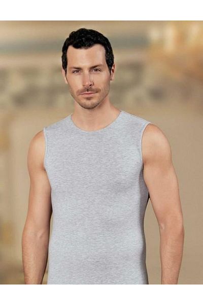Şahinler Ανδρικό εσώρουχο 3 συσκευασιών Lycra Fit Cut με στρογγυλή λαιμόκοψη γκρι χρώμα