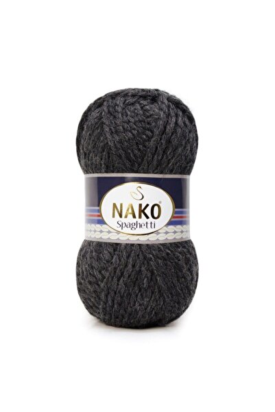 NAKO ( 5 Adet ) Spaghetti 23624 Antrasit El Örgü Iplikleri Yelek Hırka Ipi At...