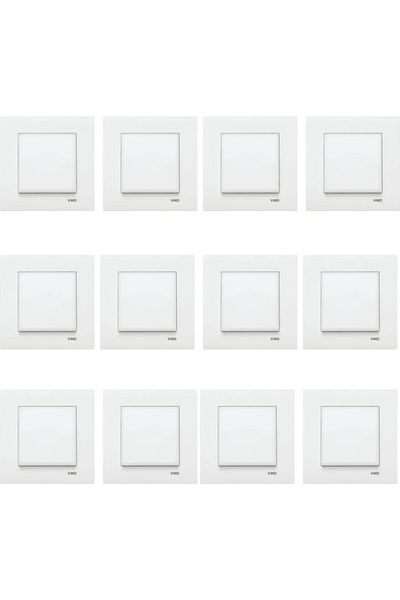 VİKO Karre Switch On/Off Button Set of 12 with Frame