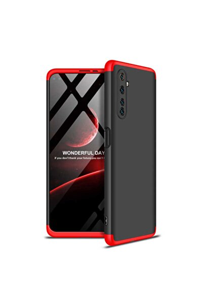 realme 6 Pro 360? Full Koruma Silikon Ays Kılıf Siyah/kırmızı