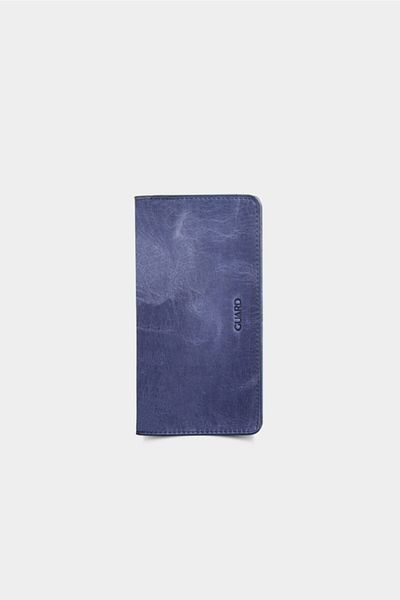 GUARD Leather Men's/Women's Portfolio Wallet with Phone Port - Navy Blue Crazy