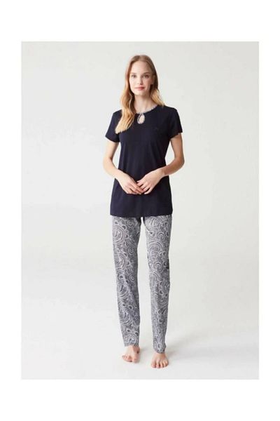 Mod Collection 3260 طقم بيجامة نسائية قطنية بأكمام قصيرة