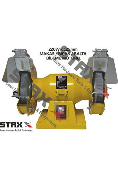 STAXX POWER Bıçak Makas Balta Bileme Motoru 220 W Çark Zımpara Bileme Taşı 125 Mm