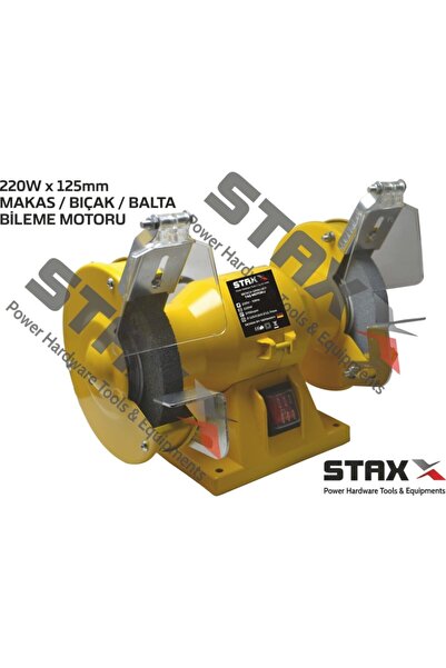 STAXX POWER Bıçak Makas Balta Bileme Motoru 220 W Çark Zımpara Bileme Taşı 125 Mm