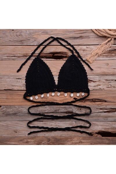 MAJOR ÇANTA VE AYAKKABI Major Butik Tığ Örgü Midye Kabuklu Büstiyer Bikini Üstü