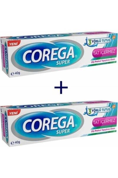 Corega Tat Içermez Diş Protez Yapıştırıcı Krem 40gr 2adet