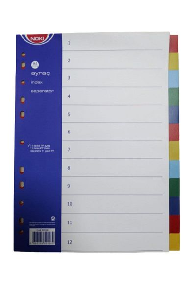 Noki Plastic Separator 12 Color Separator A4 6 Pieces