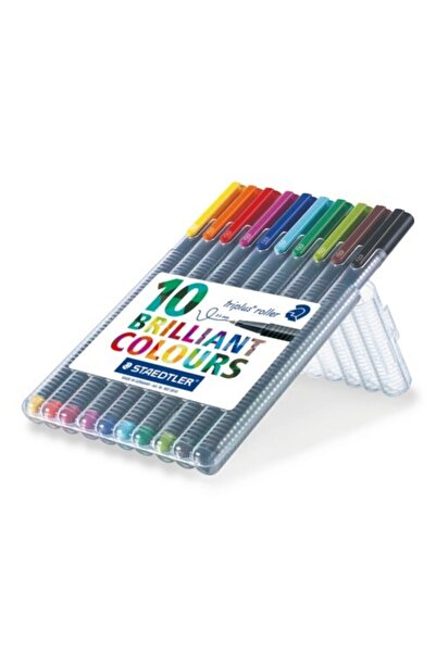 Staedtler Σετ 10 στυλό roller Triplus, 10 χρώματα, 0,4 χιλιοστά, Πολύχρωμα