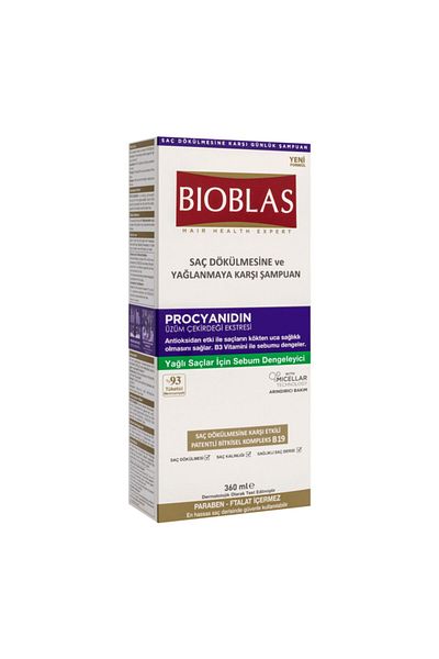 Bioblas Procyanidin 360 ml Shampoo - Anti-Oil and Spill