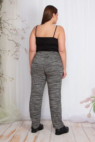 Şans Pantaloni de sport pentru femei de mărime mare, antracit, cu talie elastică Melange 65n22341