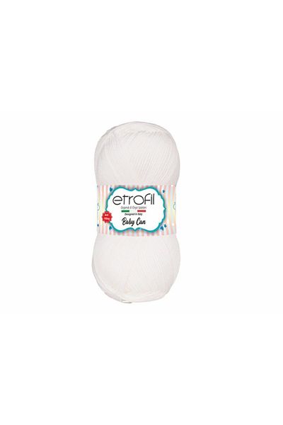 Etrofil Baby Can 100% Anti-pilling Μωρουδιακό Νήμα Πλεξίματος 100γρ 80001-λευκό