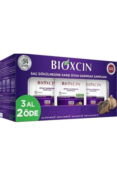 Bioxcin 3-Piece Black Shampoo Set with Garlic