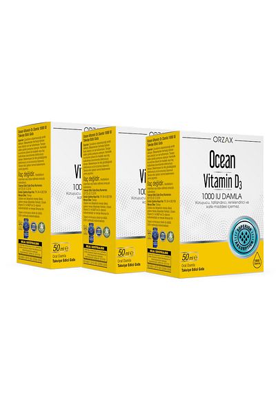Ocean Vitamin D3 1000 Iu - 50ml Drops 3 Pack