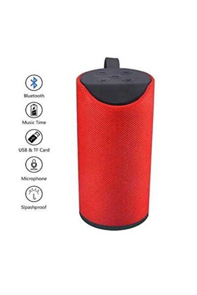 QUPON STORE Kırmızı Su Geçirmez SD Kart Girişli Aux Radyo Bluetooth Hoparlör ...