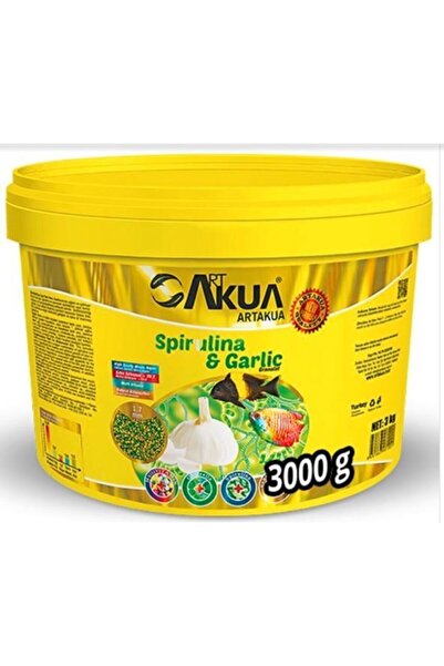 Artakua Spirulina Ve Garlic Granulat Balık Yemi 1,7mm Granül - 3 Kg