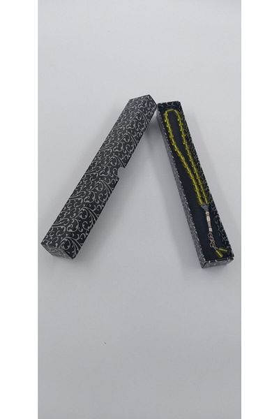 STAND MARKET Prayer Beads Box Single Long Cardboard Gray Patterned 30 Pieces