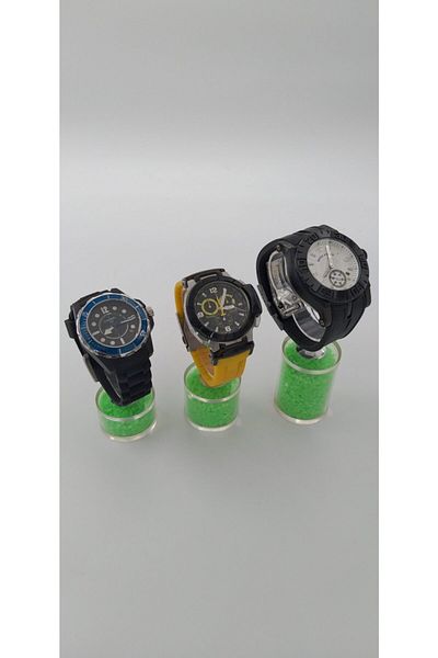 STAND MARKET Watch Stand Set of 3 with Stones Model Green