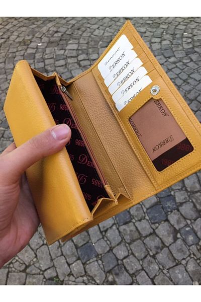 DERKON Useful Double Cover Genuine Leather Women's Wallet