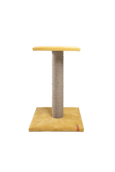 PUGALO Catnipli Platform Sarı Kedi Tırmalama Tahtası Kalın Boru Sarı Tırmalam...