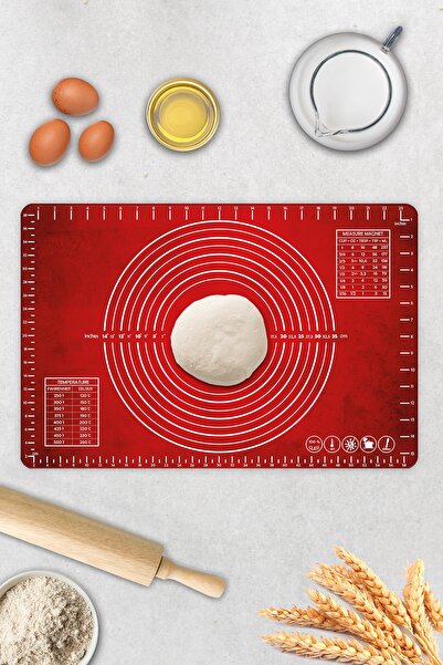 Decorita Red Texture| Glass Dough Rolling Mat| 40 cm X 60 cm
