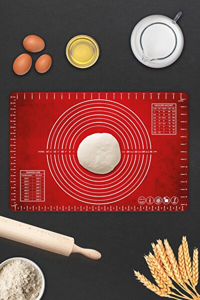 Decorita Red Texture| Glass Dough Rolling Mat| 40 cm X 60 cm
